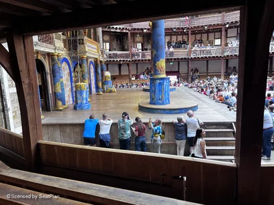 Shakespeare's Globe Theatre Lower Gallery - Bay P E93 view from seat photo